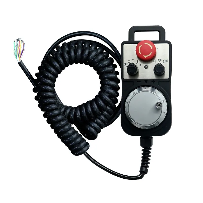 

CNC Manual Pulse Generator 4 / 6 Axis Emergency Stop Pendant Handwheel 5V 5V-24V Controller