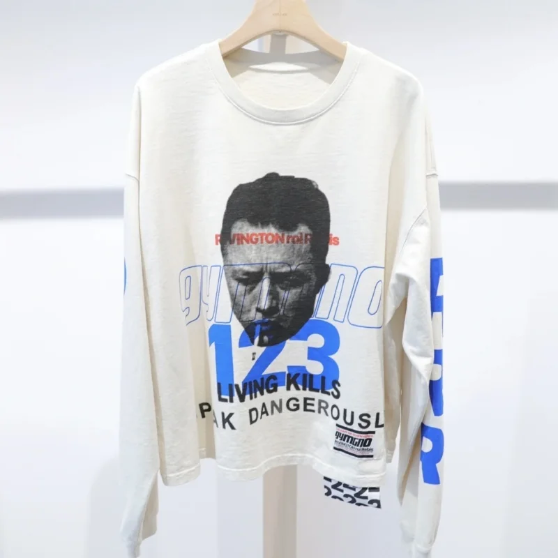 High-quality RRR123 Men's Women's Sweatshirt People Pattern Printing Casual Oversized White Fall and Winter Long Sleeve T-shirt