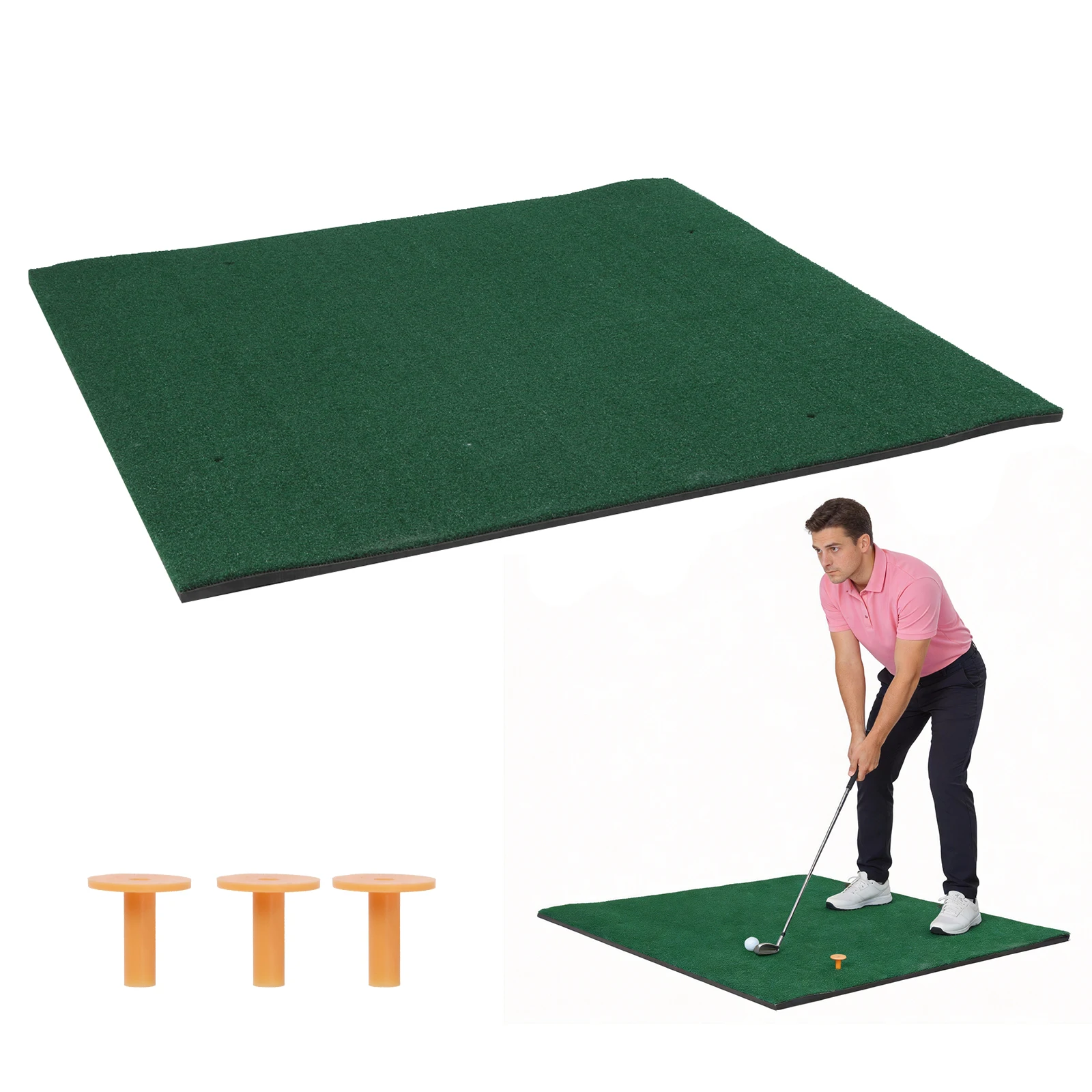 

5x5ft Golf Hitting Mat Artificial Turf Matt Golf Practice Mat for Indoor and Outdoor Practice Gifts for Men Dad