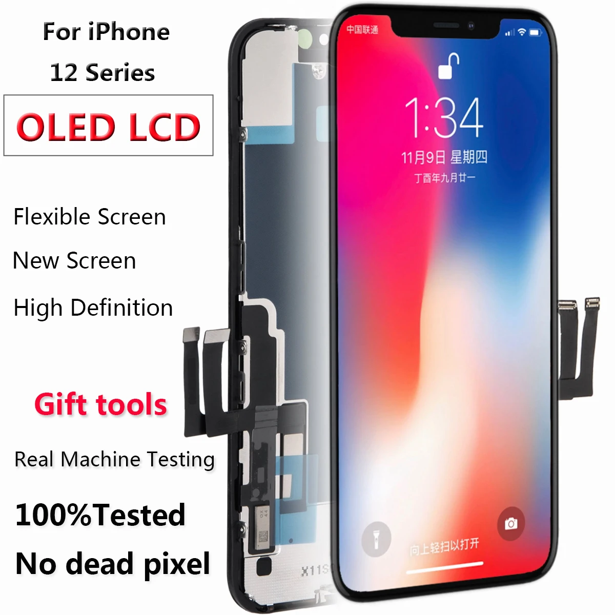 

New OLED LCD For iPhone 12 Pro Max 12pro 100% Tested No Dead Pixel Flexible Display Screen High Definition Screen Replacement