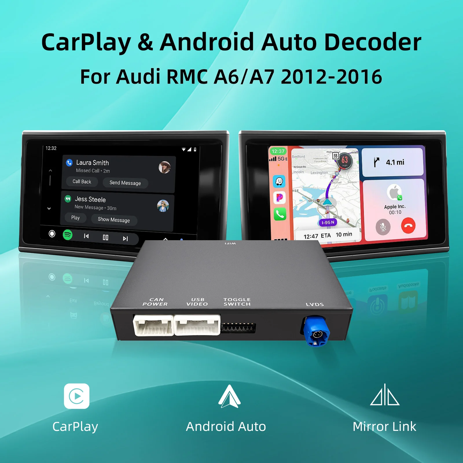 Ezonetronics OEM Screen Upgrade Decoder Box for Audi A6 A7 2012-2016, 6.5