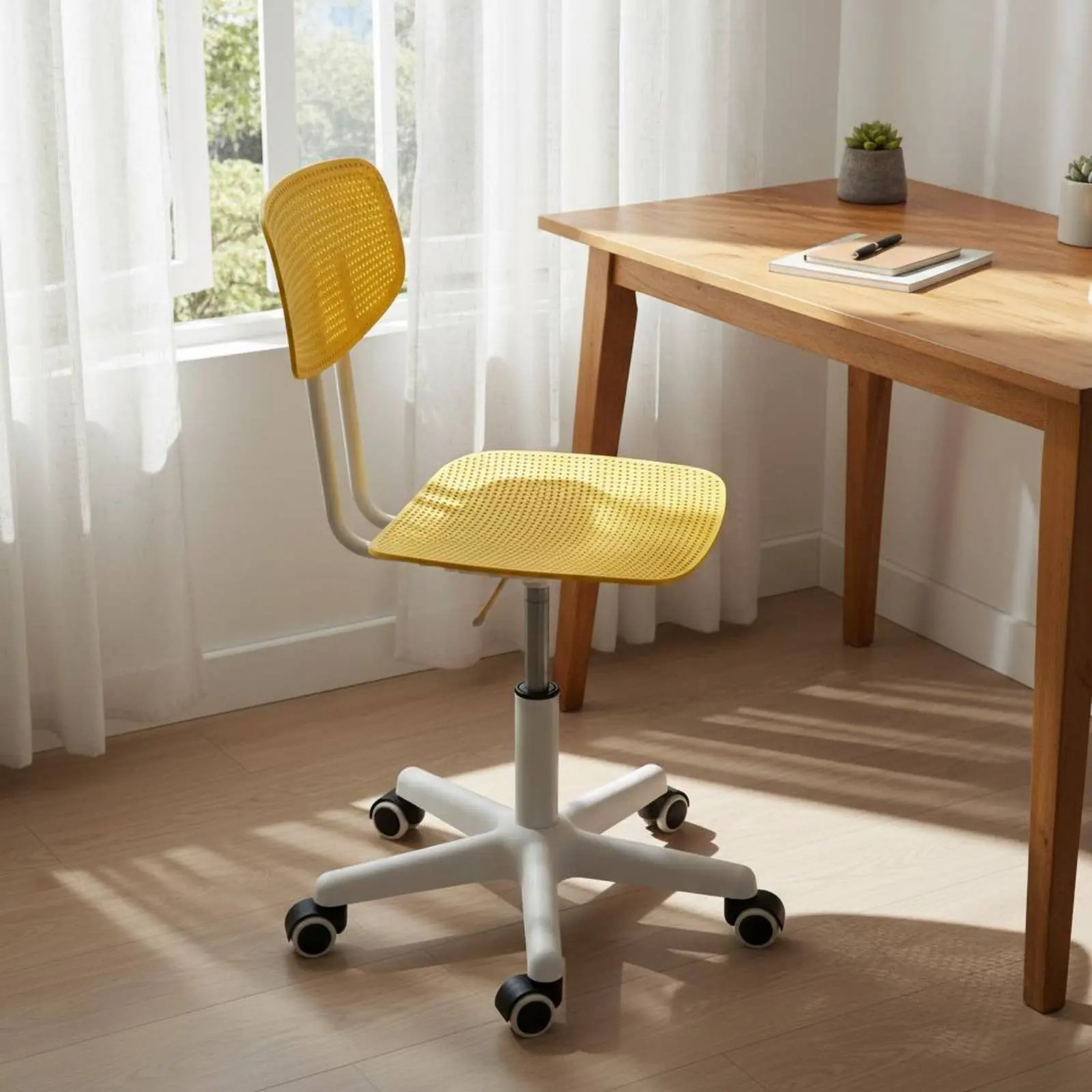 Adjustable Rolling Desk Chair Breathable Design Rolling Rotating Chair Space-Saving Waterproof for Teens view 3