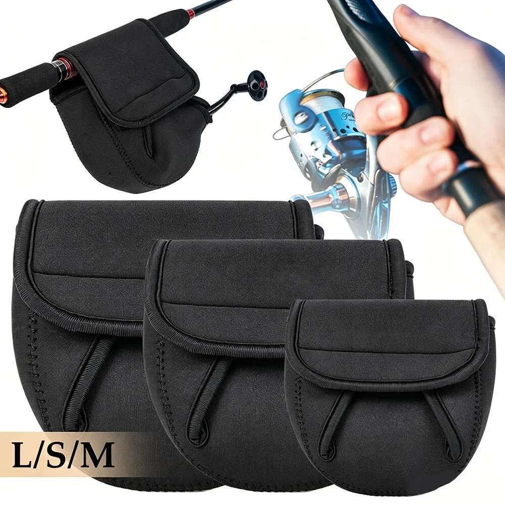 Fishing Reel Cover for Spinning Reel, Fishing Reel Bag with Handle Slot, Lure Wheel Storage Case Pouch Accessories Fits 500-8000