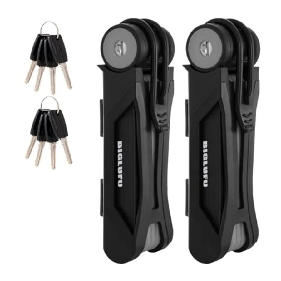 

Bike Lock Bicycle Scooter Motorcycle Folding Locks with 4Keys Fold Chain Heavy Duty Alloy Steel Foldable Lock with Mounting Bra