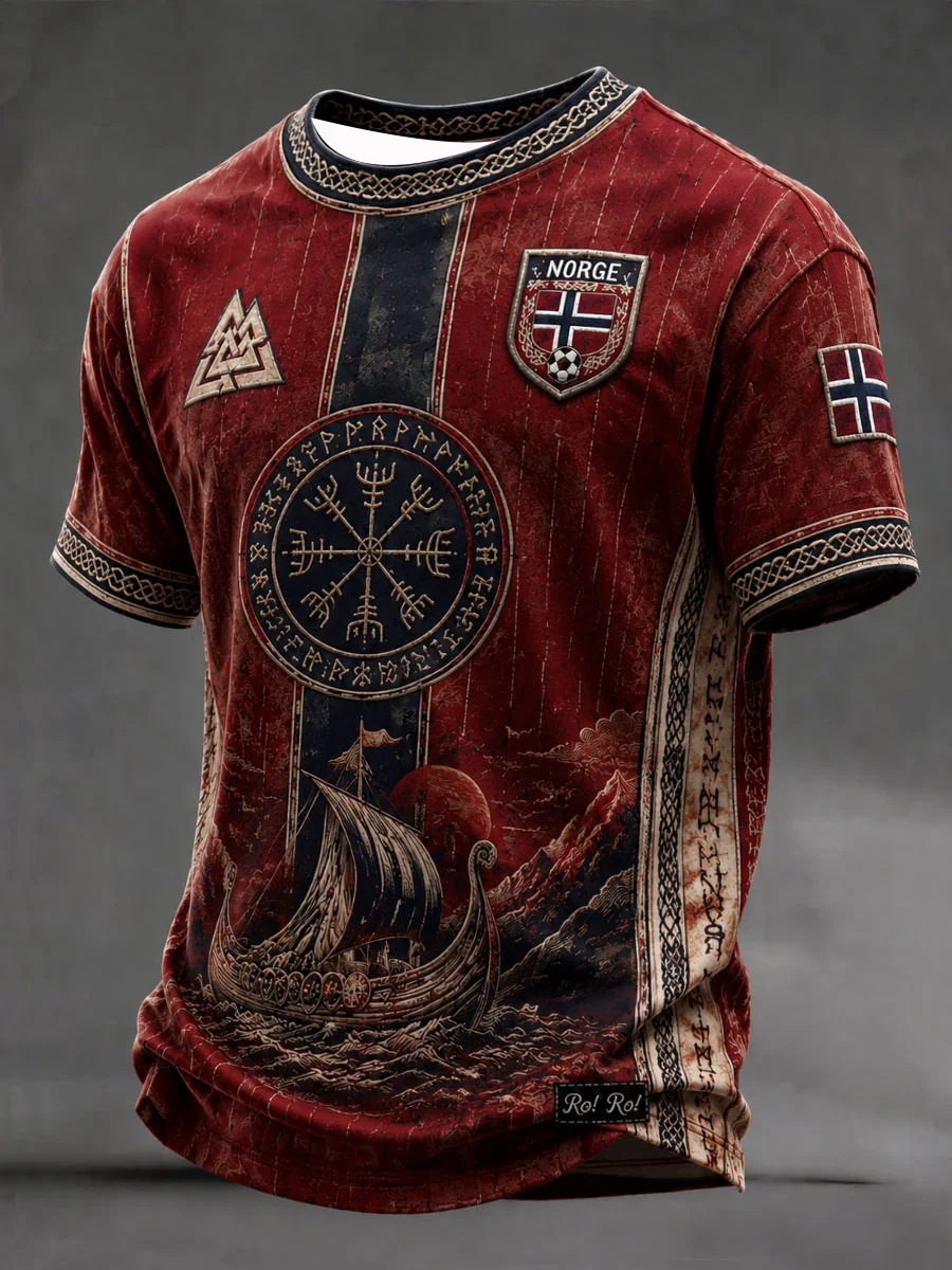 T-shirt d'entraînement de football pour supporters norvégiens Édition 2026 - Impression 3D - Tendance, confortable et respirant - Vêtements pour toute la famille