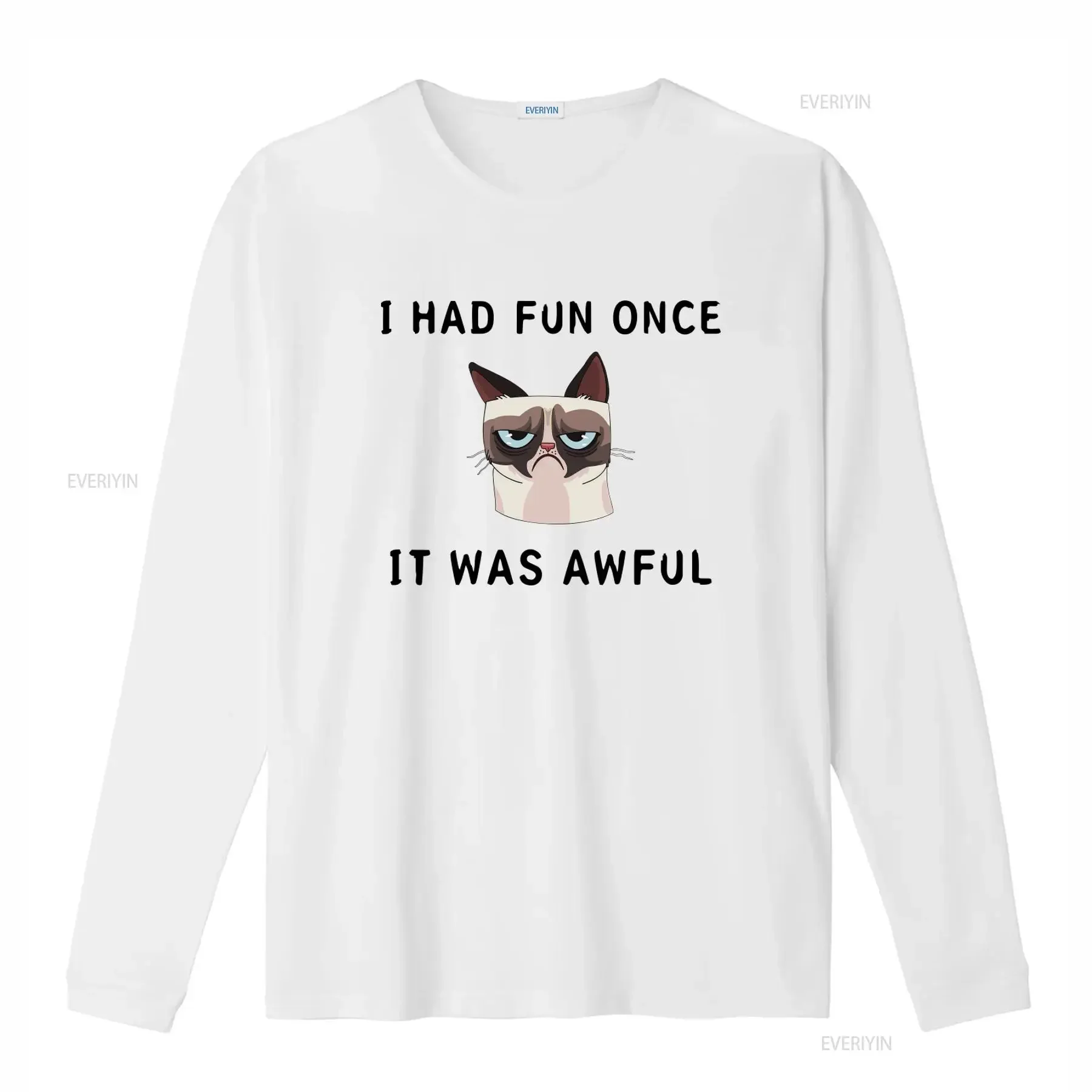 Funny Saying T Shirt I Had Fun Once It Was Awful Cat Owner Lover Stylish Design for Her vintage Washed graphic Versatile Soft