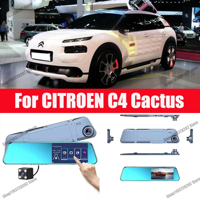 

For Citroen C4 Cactus C4 Carplay Android GPS Dash Cam AUX FM Radio Dashcam Car Camera Stream RearView Mirror Drive Recorder