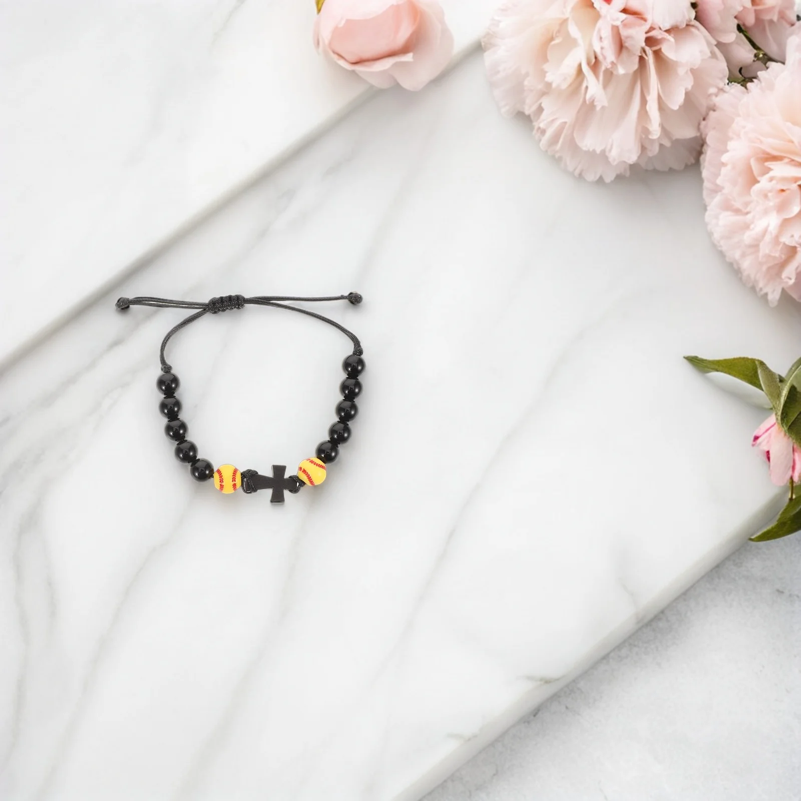 

10pcs Sports Bracelet Unique Design Durable Comfortable Wristband for Men Women Black Soccer Football Baseball Softball Gym