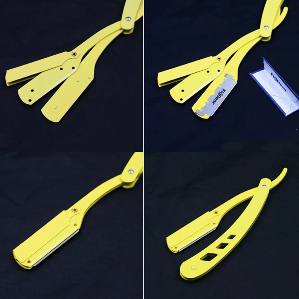 1Pcs Männer Rasieren Barber Tools Haar Rasiermesser und Klingen Antike Schwarz Klapp Rasiermesser Unisex Haar Entfernung (Ohne klinge) – Detail 5