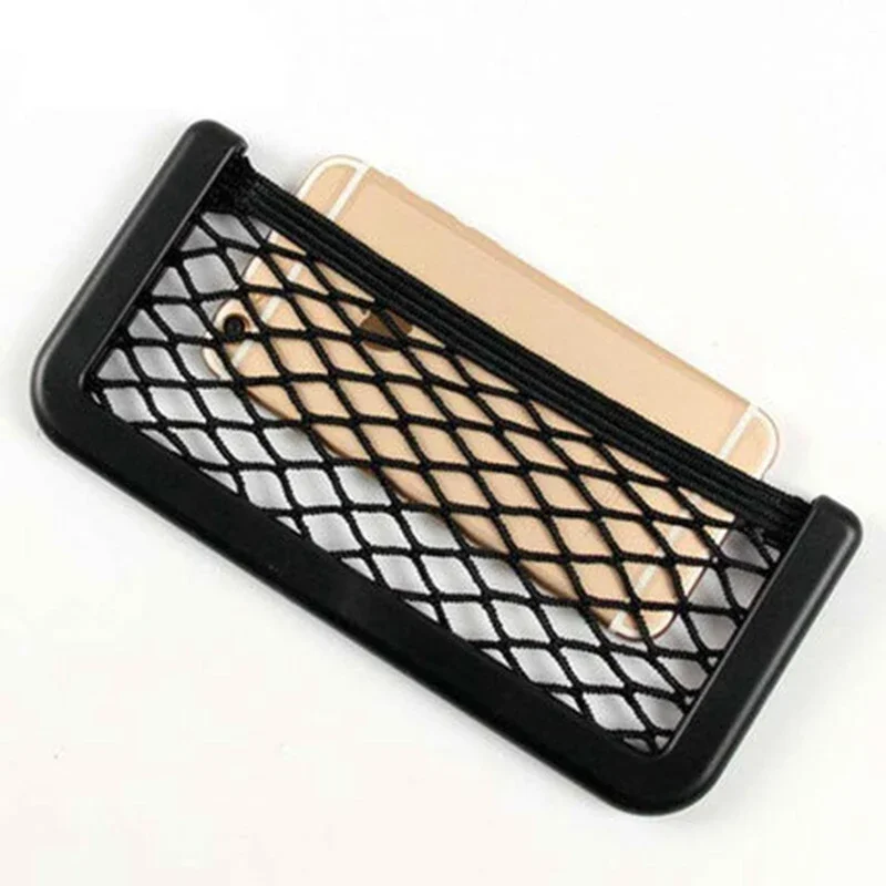 Car Organizer Mesh Storage Bag Net Pocket Mobile Phone Holder Auto Accessories Multi Function Car Storage Net Pocket