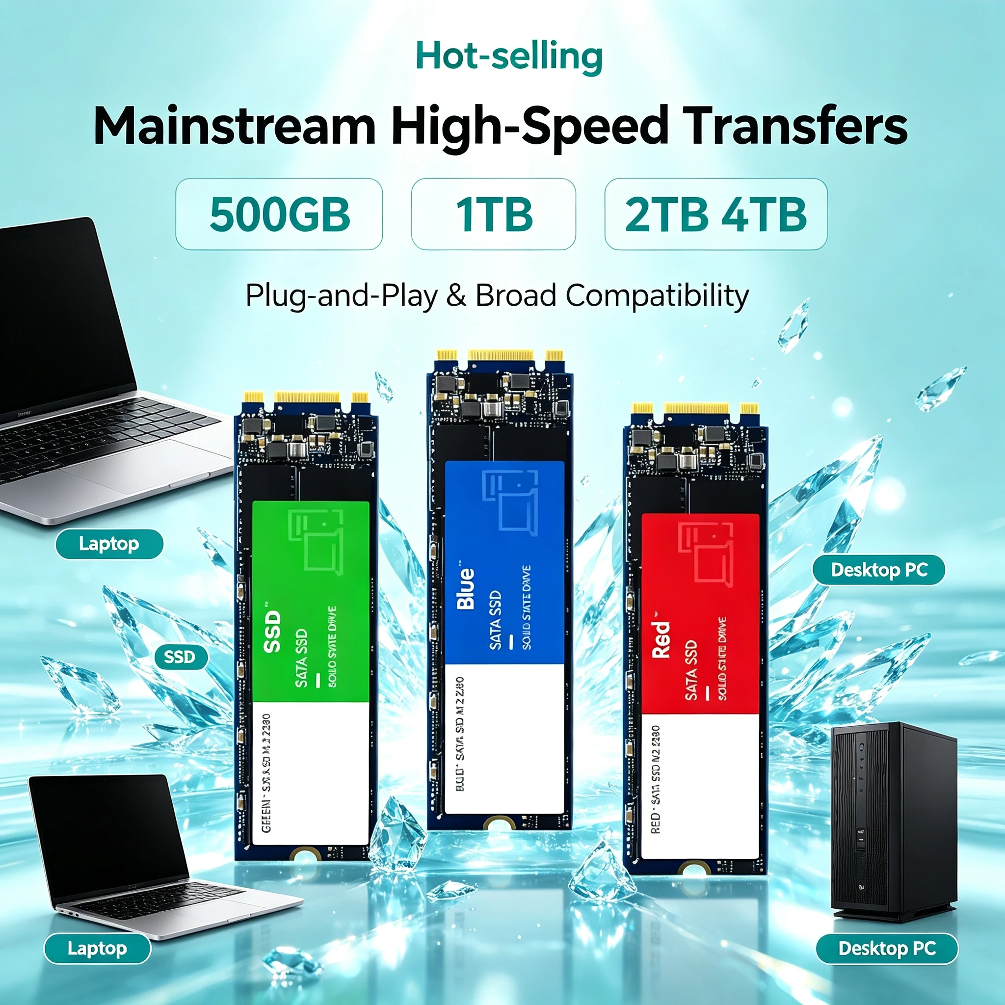 NEW M2 NVMe 500GB 2026 Ultra Fast Internal SSD Solid State Hard Disk for Desktop Laptop PC Computer Upgrade Pro Max Use