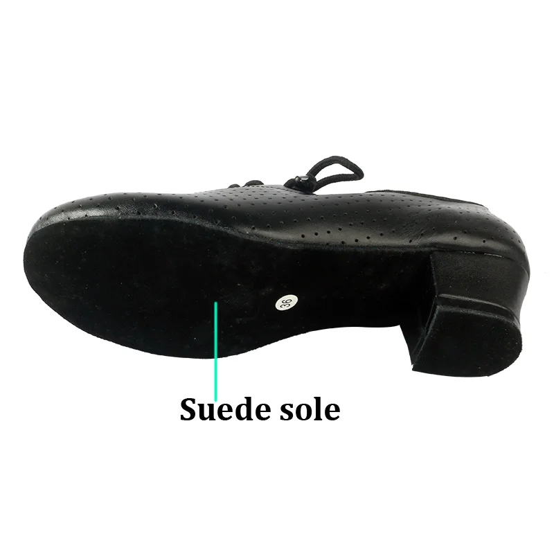 Wedopus Latin Dance Practice Shoes Black Leather Closed Toe Salsa Ballroom Ladies Dance Shoes 4.5CM Dropshipping
