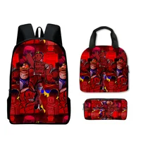 Dibujos animados Popular divertido novedad Gubby felpa impresión 3D 3 unids/set mochilas escolares para estudiantes mochila para ordenador portátil bolsa de almuerzo estuche para lápices