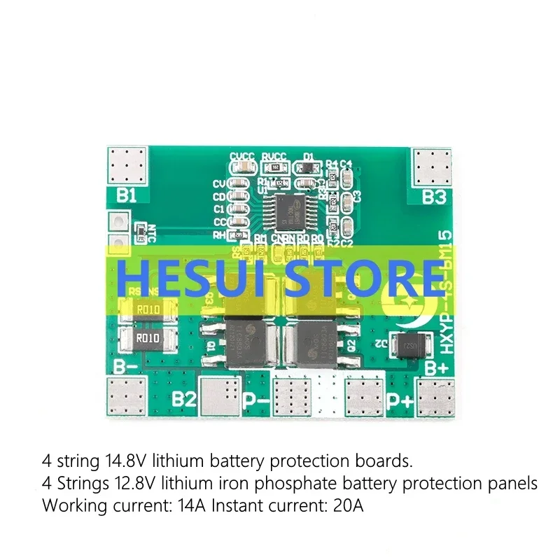 4 Series 12.8/14.4/14.8/16.8V lithium iron phosphate battery protection plate Protection module against overcharge and overdisch