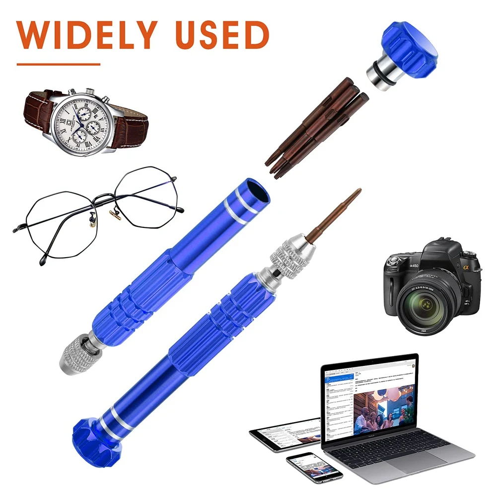 [NEW!A93G】 5-In-1 Multifunctional Screwdriver Slotted For Eyeglass, Sunglass, Watch, Computer Repair Tool Kit