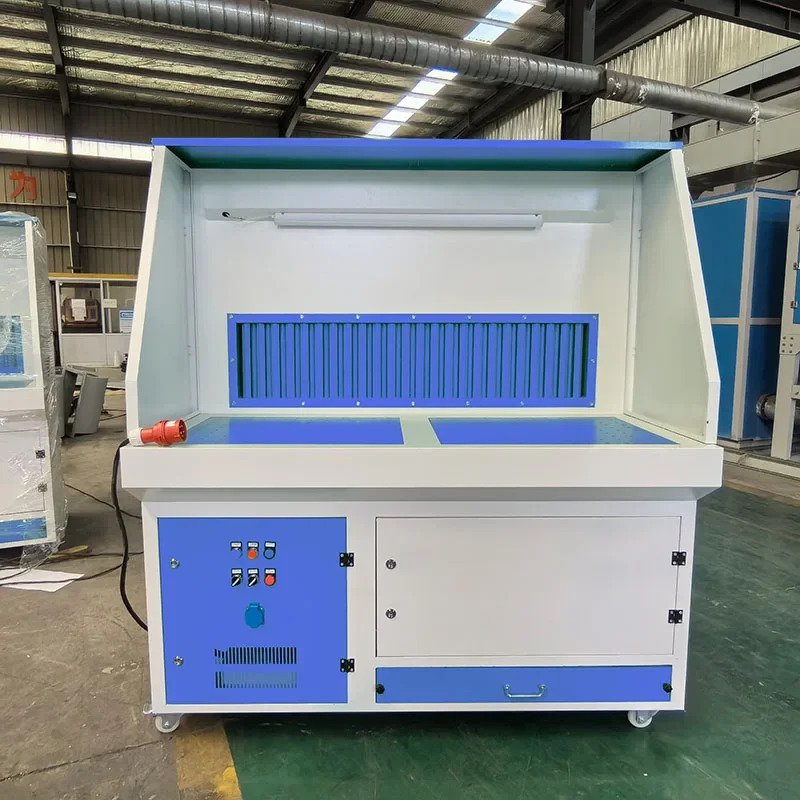 Industrial dust collector grinding downstream worktable with motor metal polishing dust removal platform