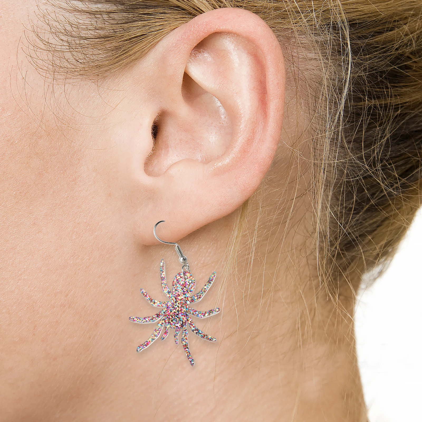 

2Pcs Colorful Halloween Acrylic Spider Earrings Glitter Party Ear Accessories Girls Jewelry Fun Ear Decor Spider Earrings