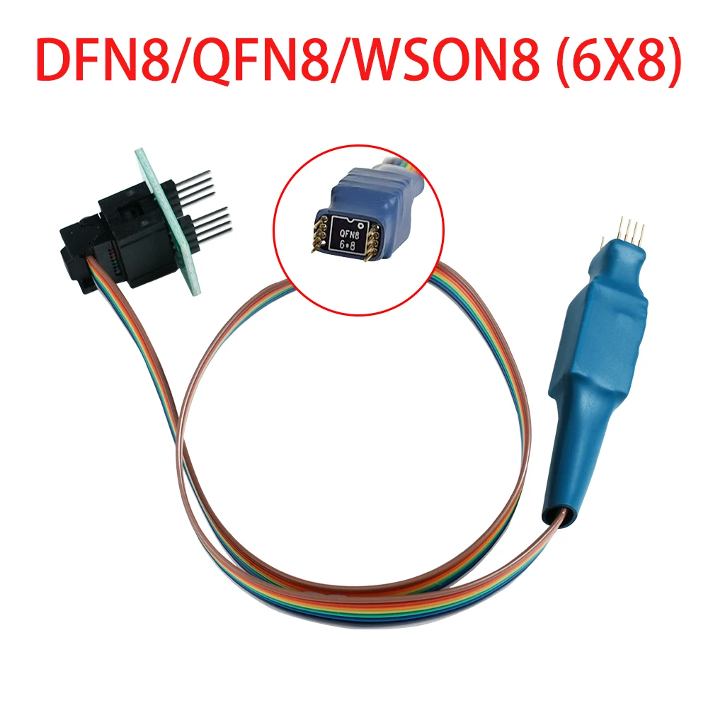 DFN8 QFN8 WSON8 to dip8 Chip Probe Line Read Write Burning Needle 1.27 6x8 6X5 SOP8 150/200-208 MIL Test Probe for RT809H/F