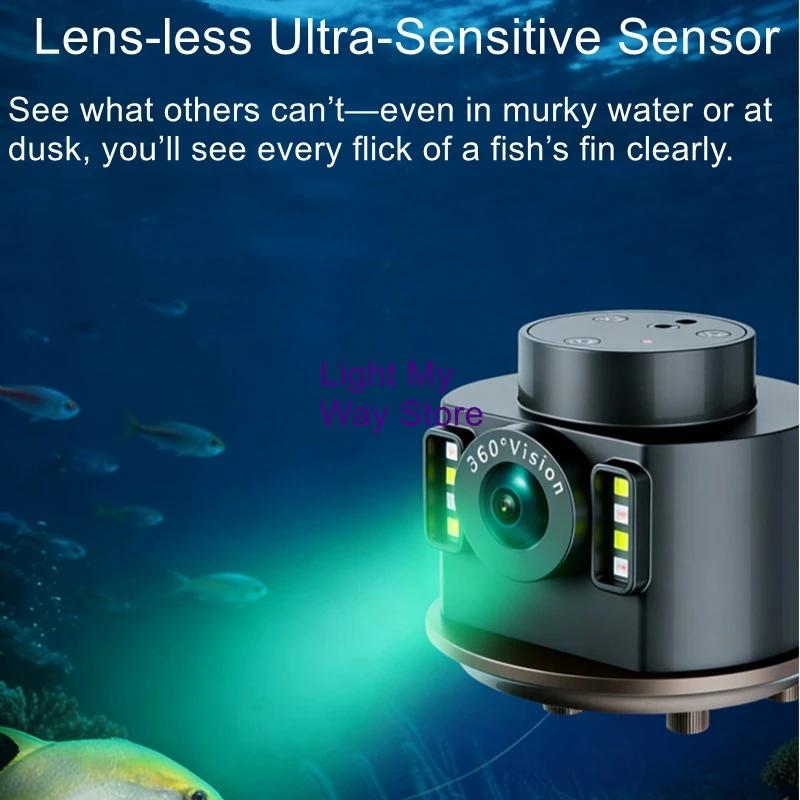 360-degree rotating underwater fish finder; panoramic, coverless, high-definition fishing camera; underwater fish viewer
