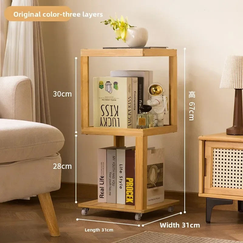 Firm Bookshelf Next To Desk Floor-to-ceiling Student Book Storage Shelf Movable Wheeled Coffee Table Factory