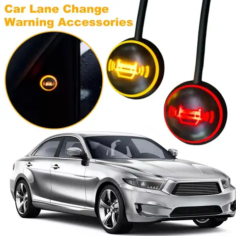 2pc 12V BSD Lens Light Car Blind Spot Detection System Warning Light Auto Assist Lane Changing Safety Driving Alarm Accessories