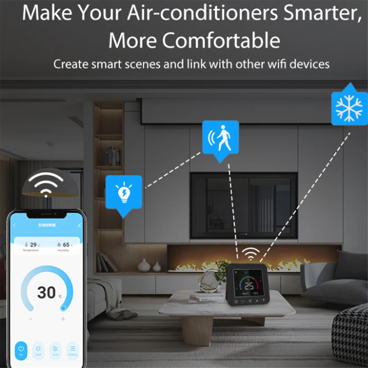 

Tuya WiFi Air Conditioner Thermostat IR Temperature Humidity Infrared Controller LCD Touch Screen for Home