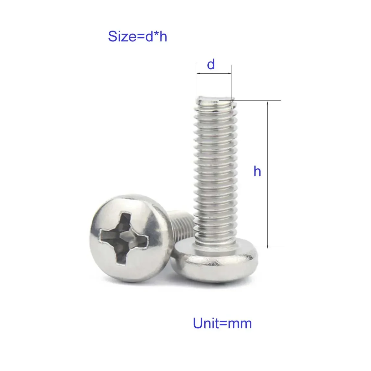 

201 Stainless Steel Round Head Screw Gb818 Pan Head Cross Machine Tooth Bolt M3M4M5M6