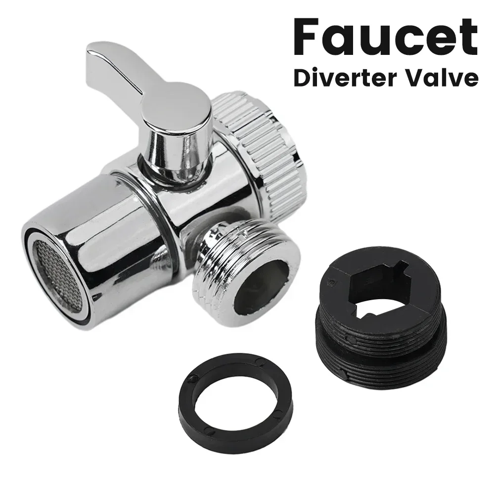 Faucet Valve Diverter Three Way Water Tap Connector Adapter Kitchen Bathroom Faucet Accessories For Connecting Angle Valv