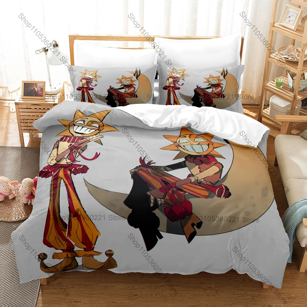 

Sundrop FFNAF Printed Bedding Set, Duvet Cover plus 2 Pillowcases, Cute Sun Character Style Soft Textiles
