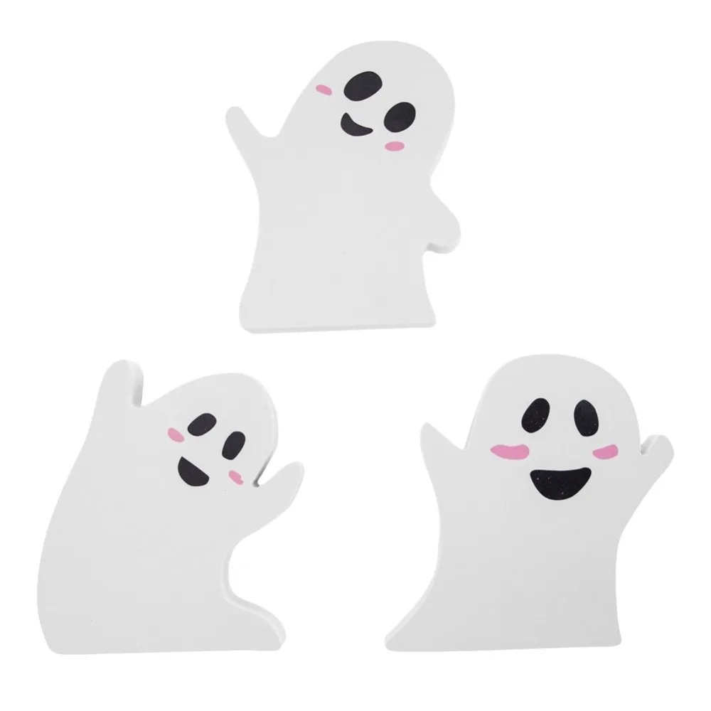 3PCS 3D PVC Halloween Ghost Ornament Creative Ghost Expression Car Interior Ornament Cartoon Funny