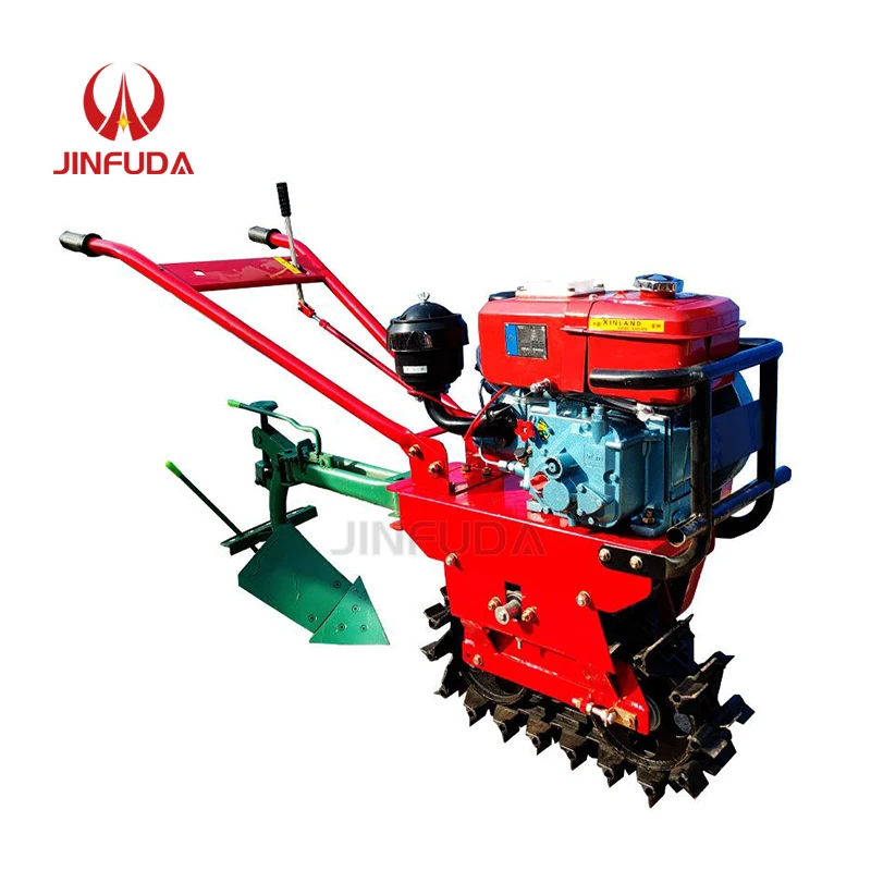 Good Gas0line /Diesel Engine Big Power Small Plough Power Tiller Seeder Fertilizer Machine