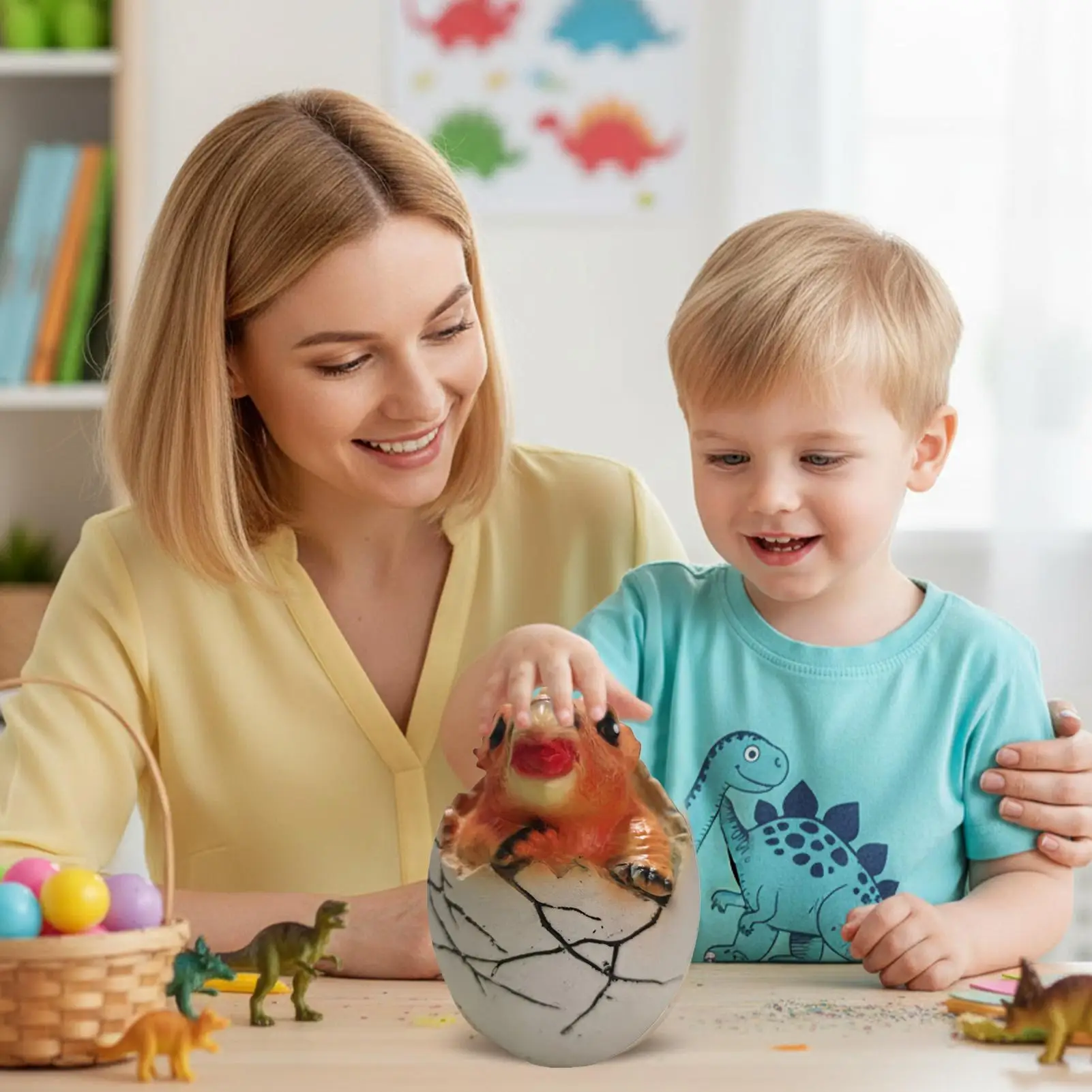 Яйцо-динозавр, игрушки, фигурки ручной работы, украшение, пасхальное инкубационное яйцо динозавра для взрослых, детей, девочек, дома, пасхальной вечеринки в помещении