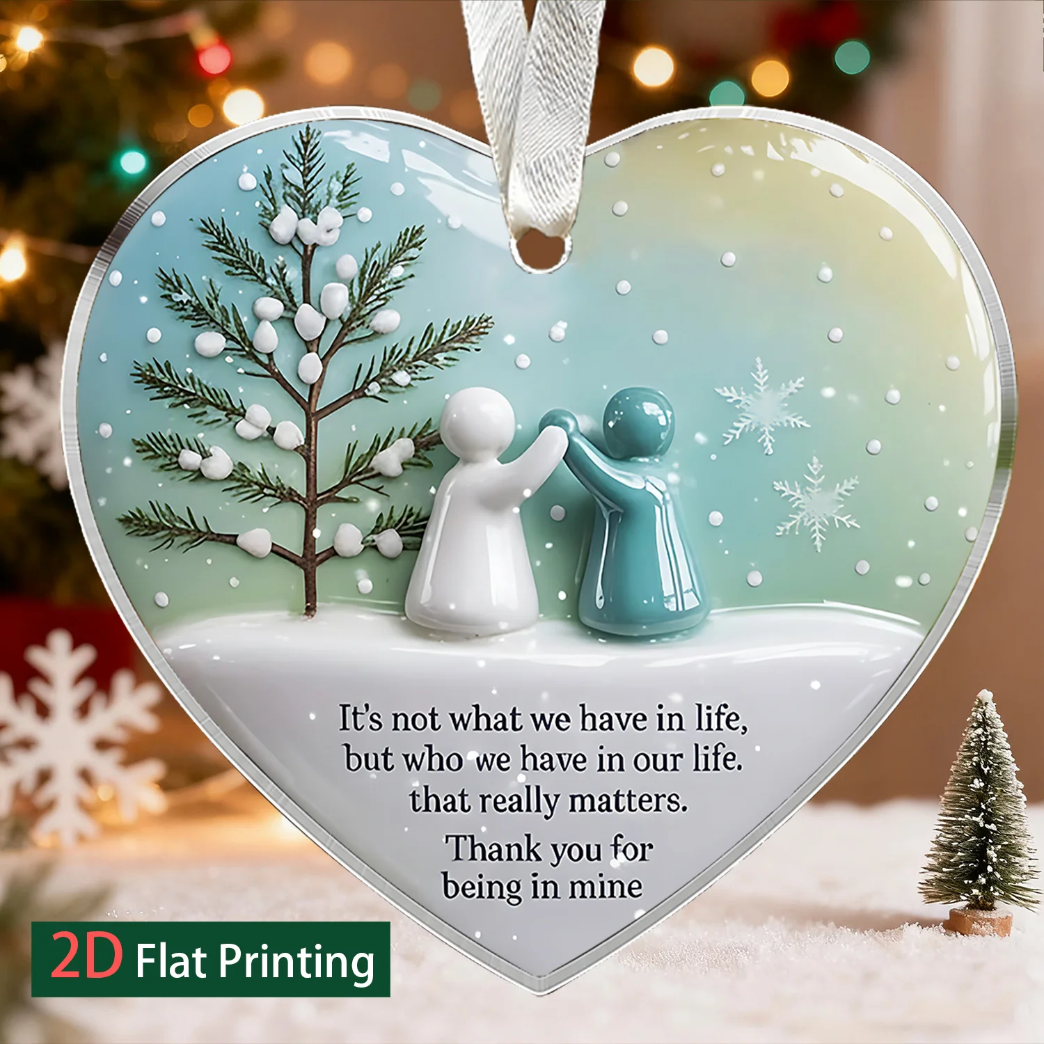 7/3 Piece Set 2D Flat Heart-Shaped Friendship Decoration Pendant Friends Are Like Snowflakes, Each One Is Unique, Acrylic Heart-Shaped Christmas Gift, Acrylic Hanging Ornament, Perfect for Best Friends, a Keepsake of Eternal Friendship, Christmas Tree Decoration, Valentine's Day Gift, Easter Decoration, Halloween and Christmas Gifts