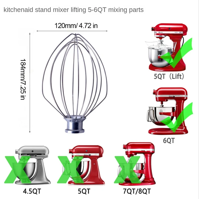 Anexo Paddle para Cooktop, Tilt-Head Stand Misturadores, 5-6QT, 1 Set