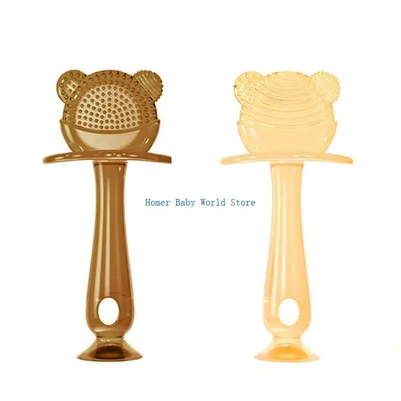 

B2QD Newborn Molar ChewingToy Silicone Soothing Teether Early Educational Sensory Toy