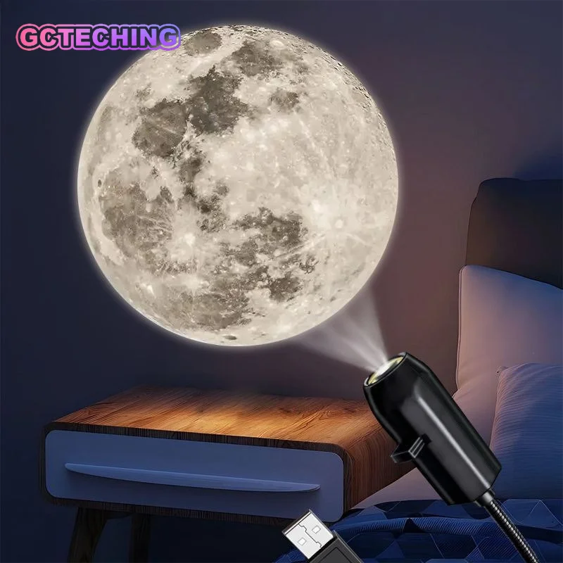 Projector Nightlight - Creative Moonlight LED Nightlight with Dimming Function, Ideal for Bedroom Decor