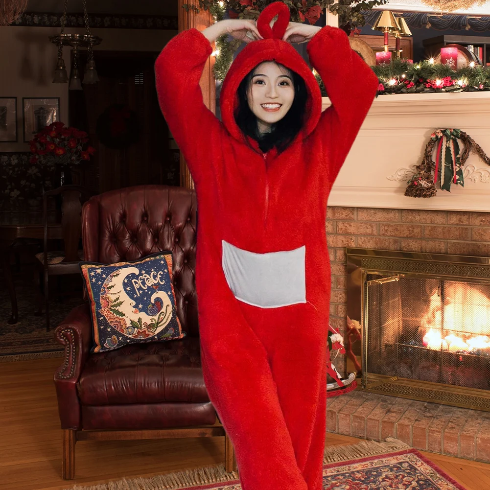 Home Set Cosplay Costume Po Lala Tinky Winky Adult Onesies Jumpsuit Christmas Pajamas Halloween Animal Sleepwear