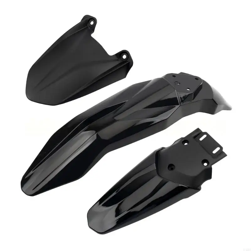 D5BE Motorcycle Mudguard Set, 3 Piece ABS Front Rear Guard for MX3 MX4 MX5 Models, Road Debris Control and Clean Coverage