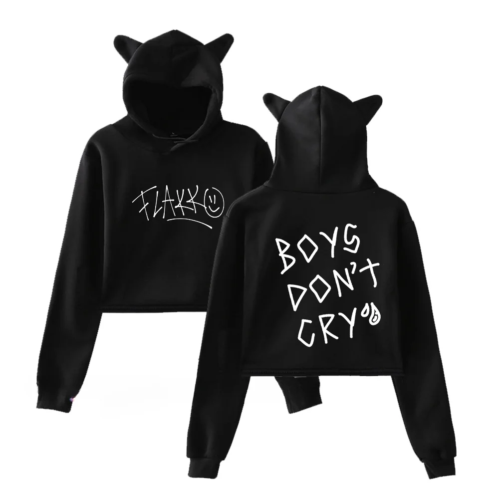 

Rels B Boys Don't Cry Crop Top Hoodie Harajuku Cropped Sweatshirt Streetwear Hip Hop Long Sleeves Pullover Tops Sudaderas Mujer