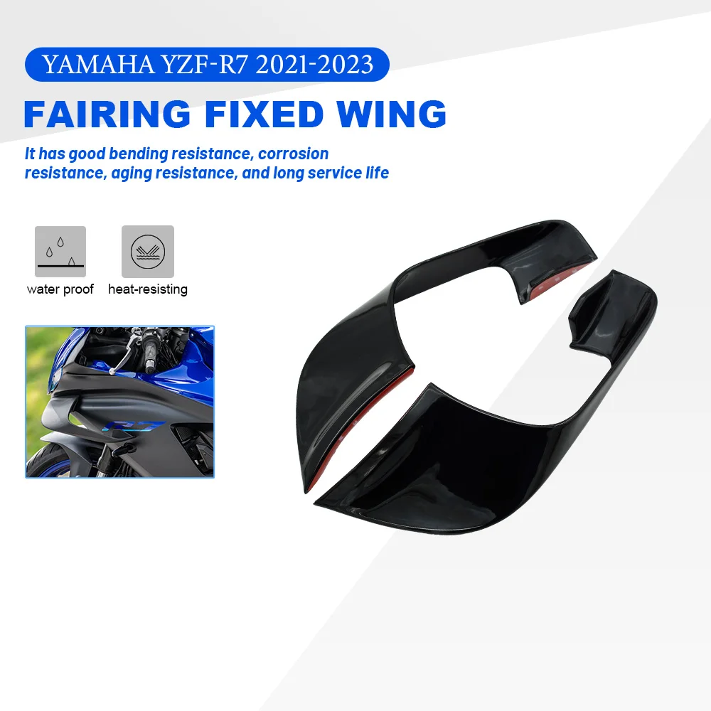 Motorcycle Aerodynamic Winglets For YAMAHA R7 YZF R7 YZFR7 R7 2021 2022 2023 Fixed Wind Wing Black Fairings Accessories ABS