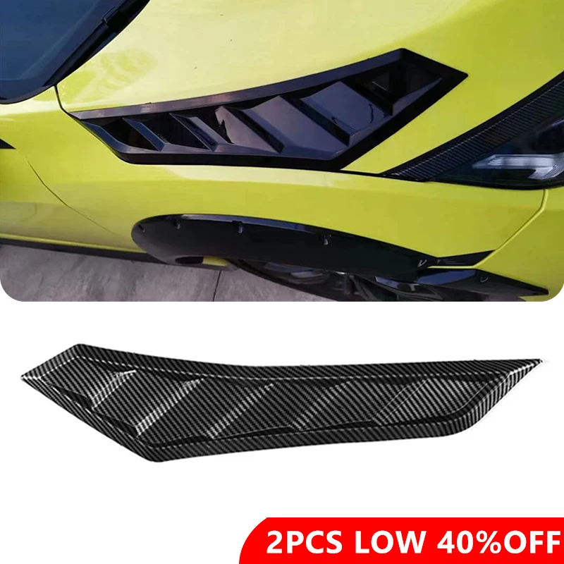 

2 Carbon Fiber Cars, Hood Fenders, Side Wing Blade Decorations, Modified Aerodynamic Accessories Air Outlet Sticker