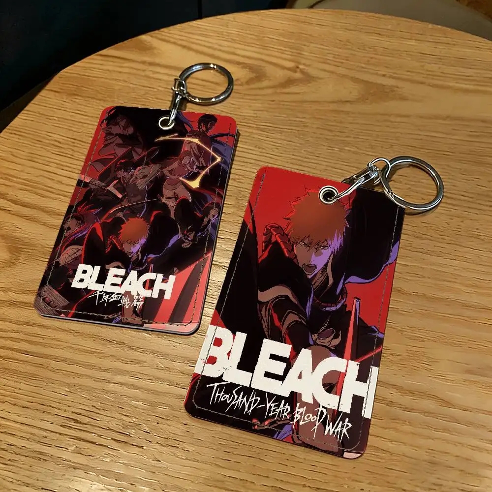 Anime Bleach Thousand-Year Blood War Card Holder Keychain Key Ring Door Lock Access Protective Case For Security Gift