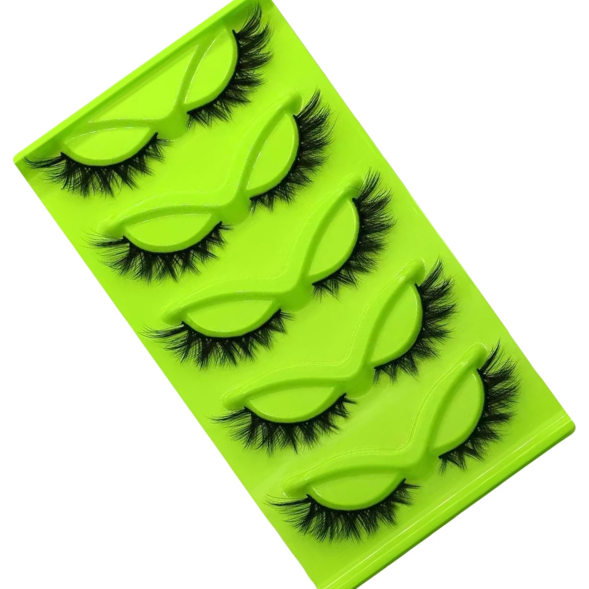 5 Paar künstliche Wimpern, Fuchsaugen, Katzenaugen, natürlich schlank, gekräuselt, umgedrehte Augen, länglicher Schwanz, künstlich simuliertes Haar