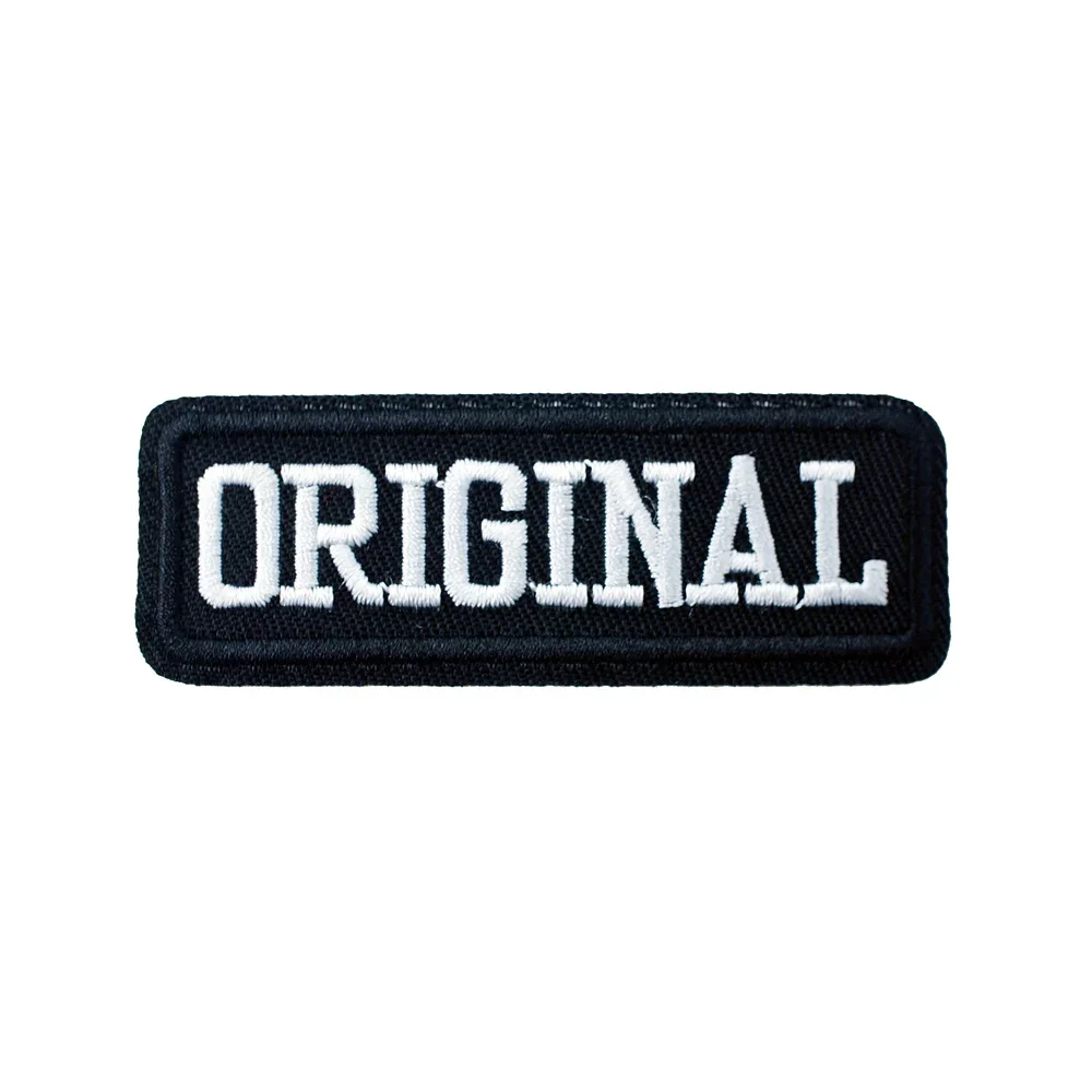 ORIGINAL Size:2.7x8.0cm Embroidery Patches For T-shirt Iron on Stripes Appliques Clothes Stickers Sew on Badges