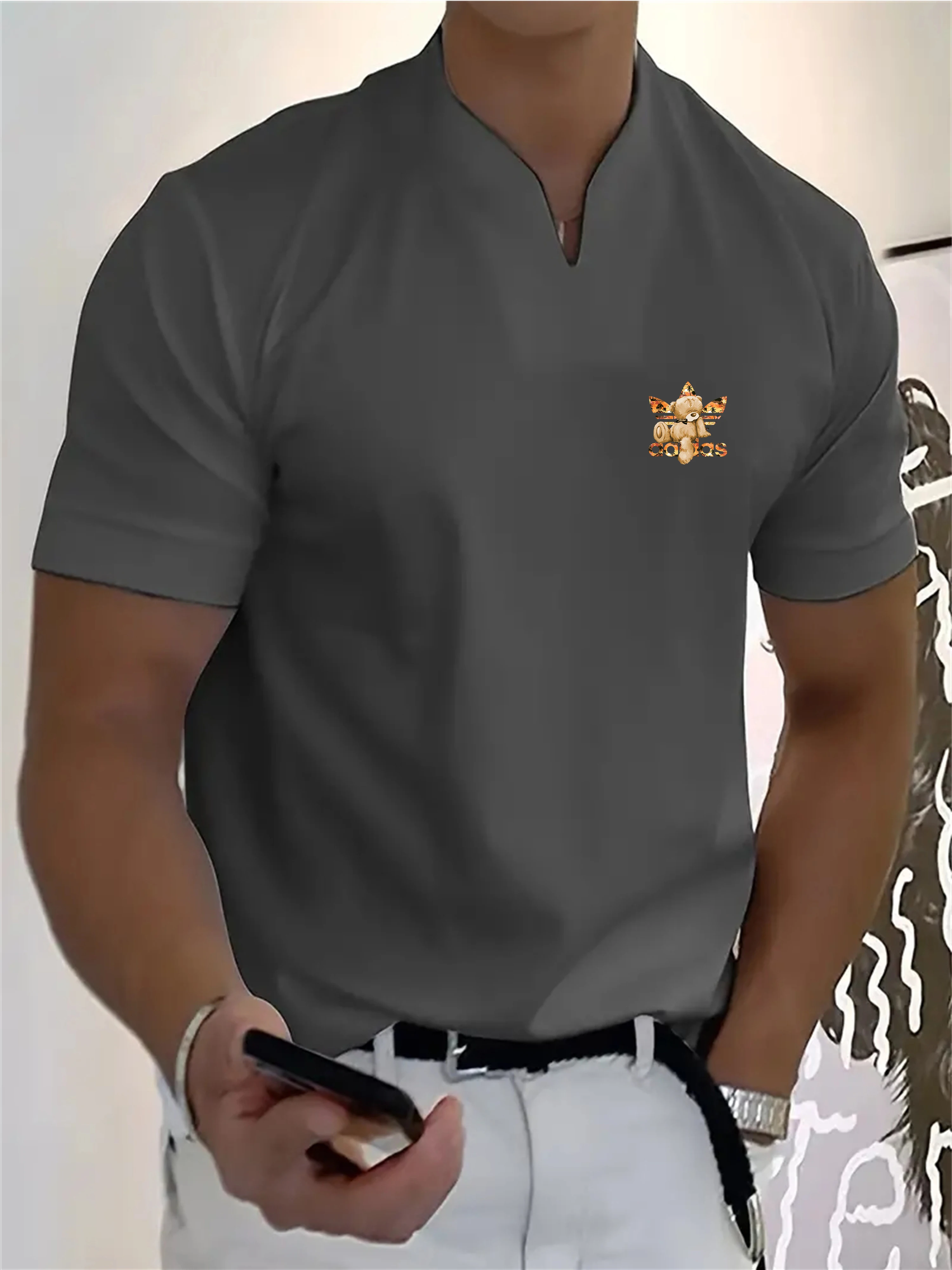 تي شيرت صيفي جديد مريح ورائع لعام 2025 بأكمام قصيرة، تي شيرت للياقة البدنية والركض وممتص للعرق ونفاذية الغاز