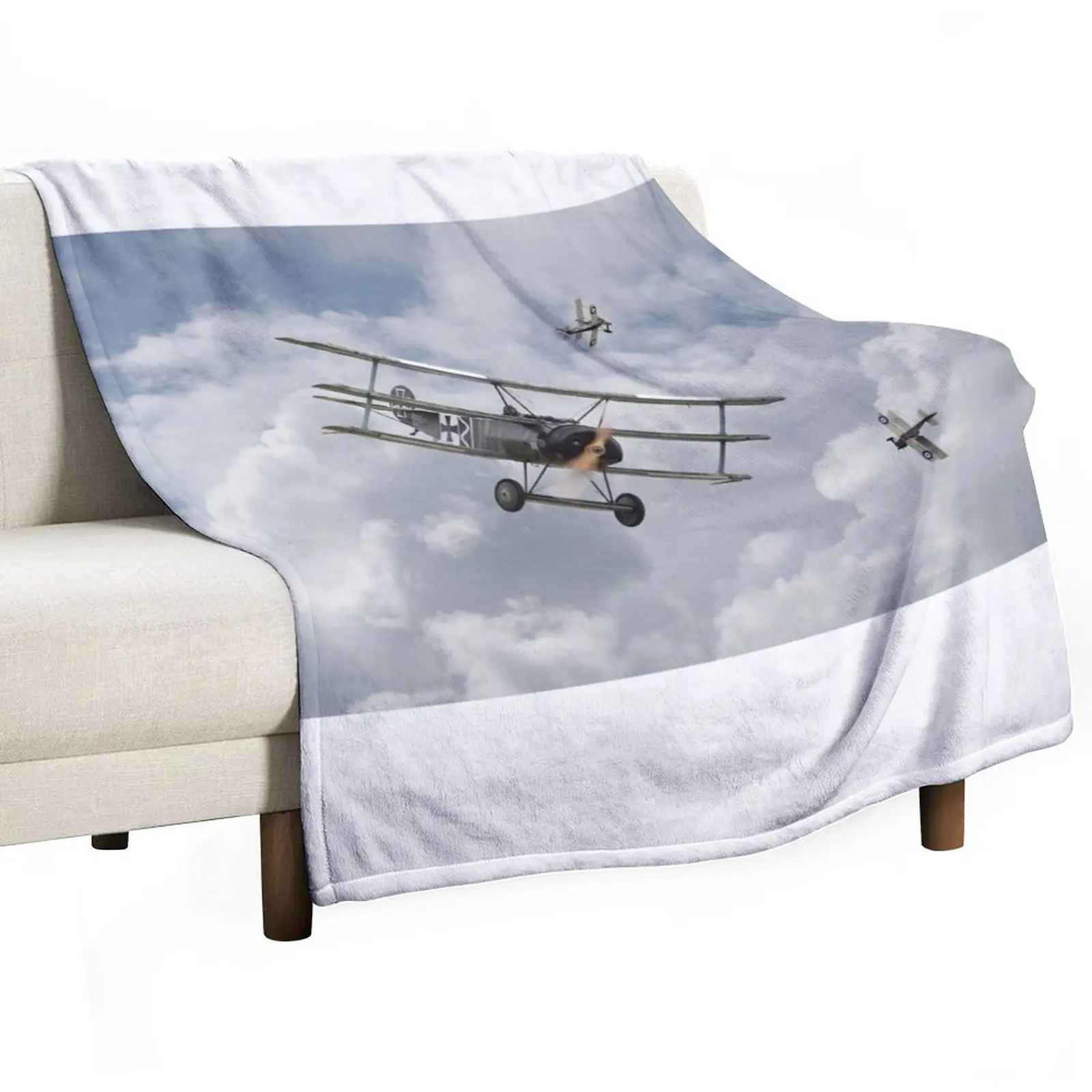 

WW1 - Fokker Dr1 - Predator Throw Blanket Blankets For Bed Sleeping Bag Soft Summer Beddings Blankets