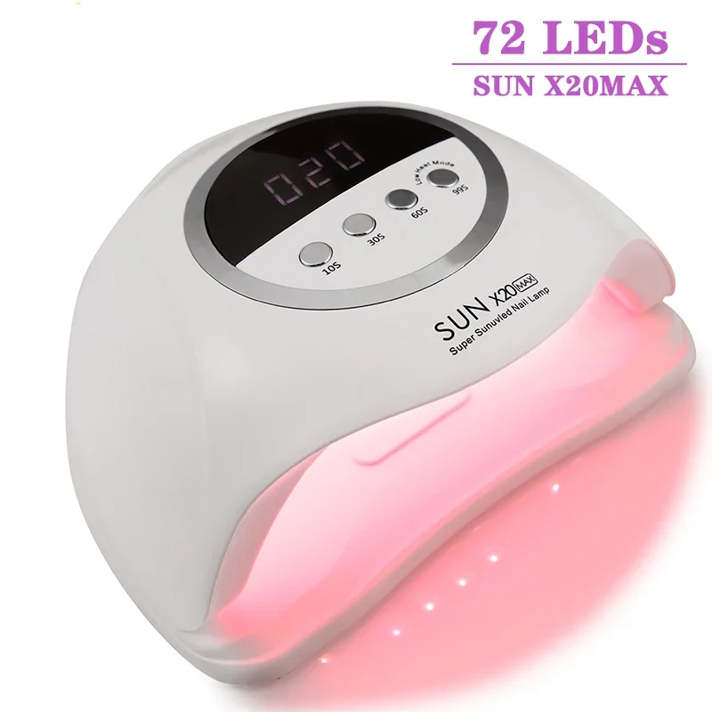 YIKOOLIN SUN X20 Nail Dryer Machine 72 LEDs UV LED Lamp for Nails Gel Polish Curing Manicure Lamp 4 Styles Timer LCD Display