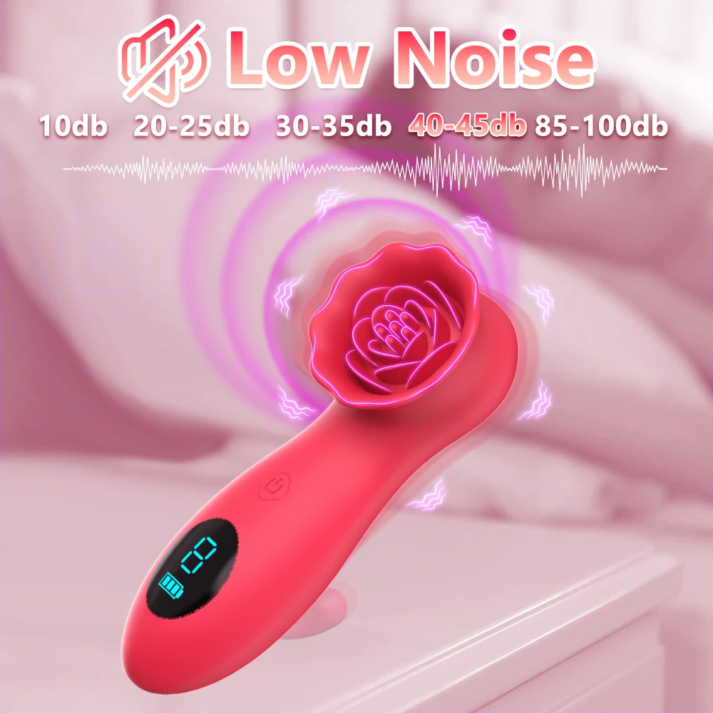 Rose-vibrador de punto G para mujer, estimulador de clítoris, masajeador de pezones y Vagina, potente masturbador femenino LCD, Juguetes sexuales