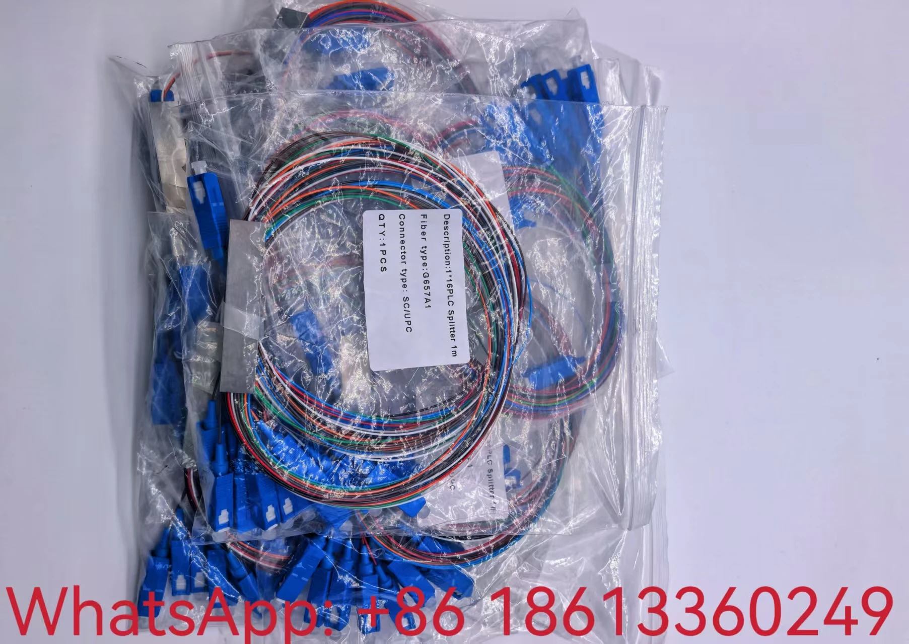 Fiber Optic Splitter  1*16 PLC SC UPC with Colored Thread Single Mode Optical Network Terminal for Telecommunication