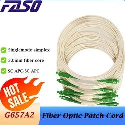 White SC/APC-SC/APC Fiber Optic Patch Cord SingleMode Fiber Optic Garter 3.0mm G652A2 LSZH  Fiber Optic Jumper Cable 1m/2m
